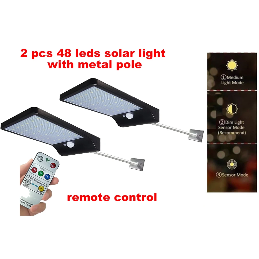 

2/4pcs Solar 48 LEDs Dark Sensor Solar Light Solar Lamp Light Spotlight Wall Lamps Floodlight Outdoor Emergency Flood Light secu