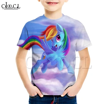 

CLOOCL My Little Pony T-shirt 3D Printing 2020 Children's Clothing Summer New Baby Boys Short-sleeved Wild Round Neck Top