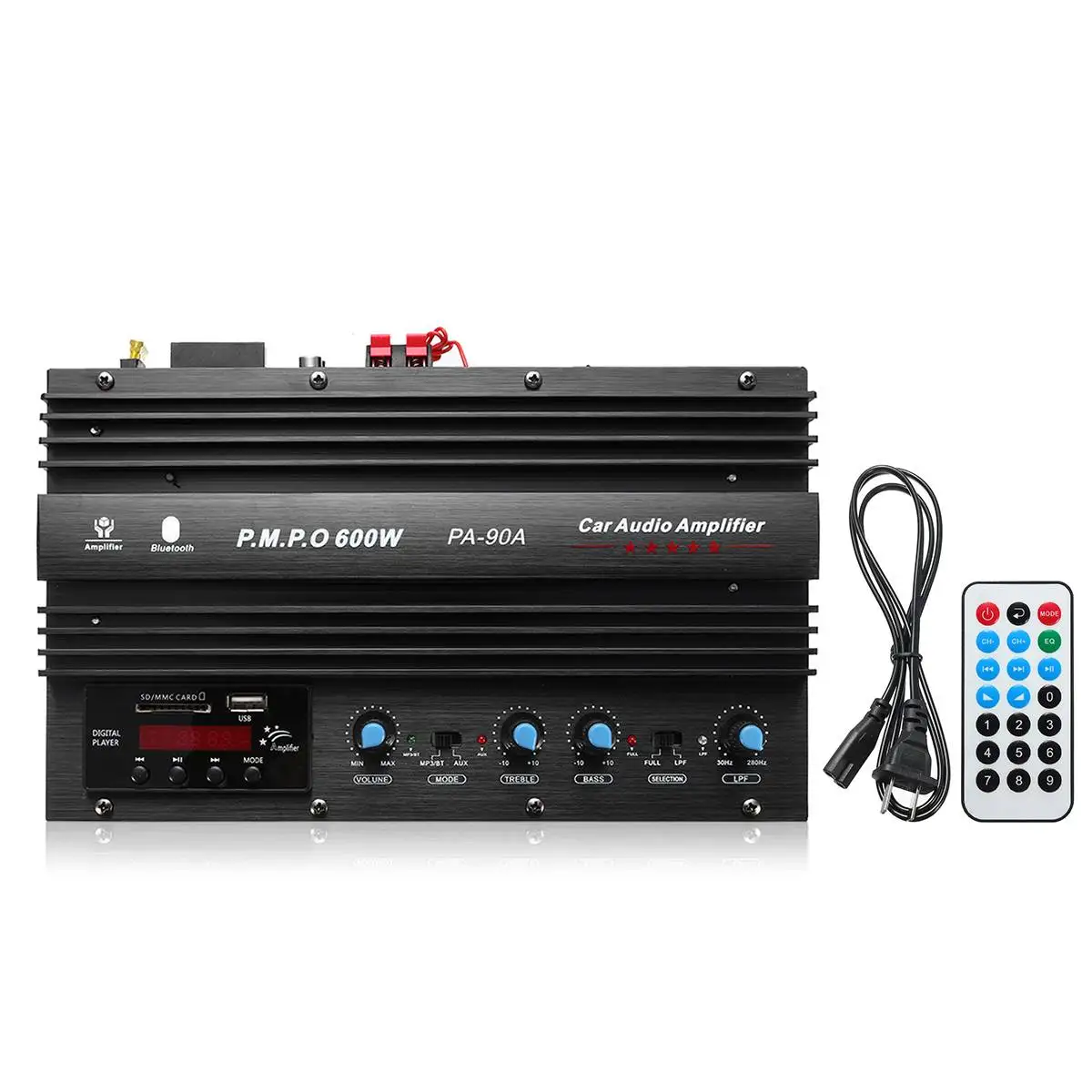 Класс AB 1500 Вт bluetooth домашний Hi-Fi стерео усилитель мощности беспроводной аудио усилитель вход USB/AUX/SD/FM радио с пультом дистанционного управления