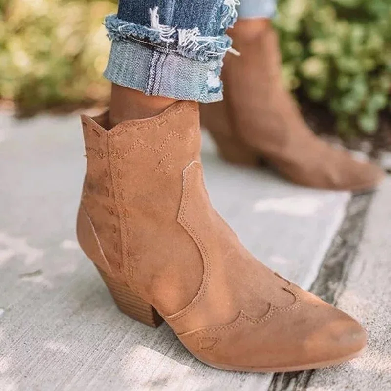 

Short Boots Women's 2019 Spring And Autumn New Style Genuine Leather Dull Polish Versatile round-Toe Chunky Heel Martin Boots Hi