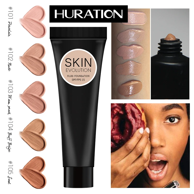 

Huration Waterproof Long Clothes Soft Matte Makeup Makeup Base Full Coverage Colors Face Base Light Face Foundation Cosmetics