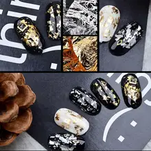 Novo brilho tinfoil unha arte adesivos uv gel de cristal manicure estanho folha decalques unhas desenhos arte do prego beleza decoração(China)