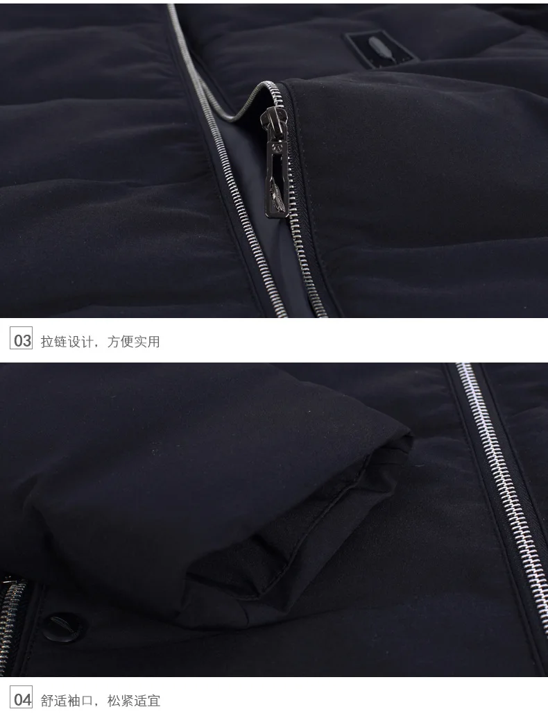 New Style down Jacket Men's Korean-style Warm Thick Mid-length Slim Fit Men White Duck down Coat Men's off Season Special Offer