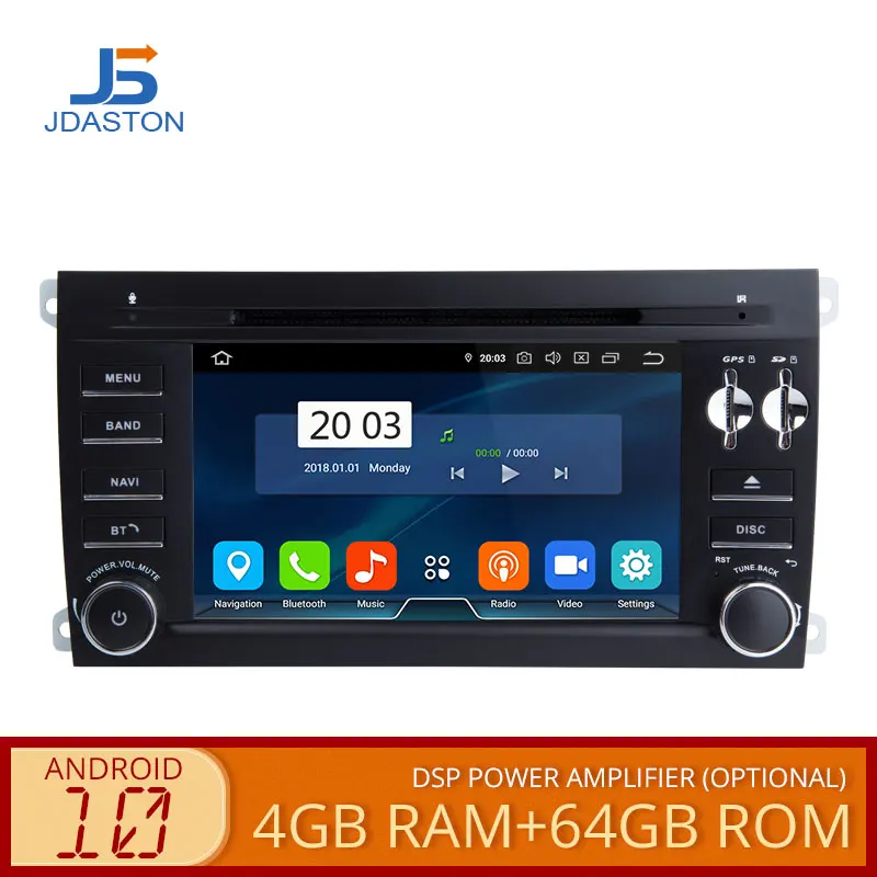 JDASTON Android 10 автомобильный мультимедийный плеер для Porsche Cayenne 2003-2010 2Din