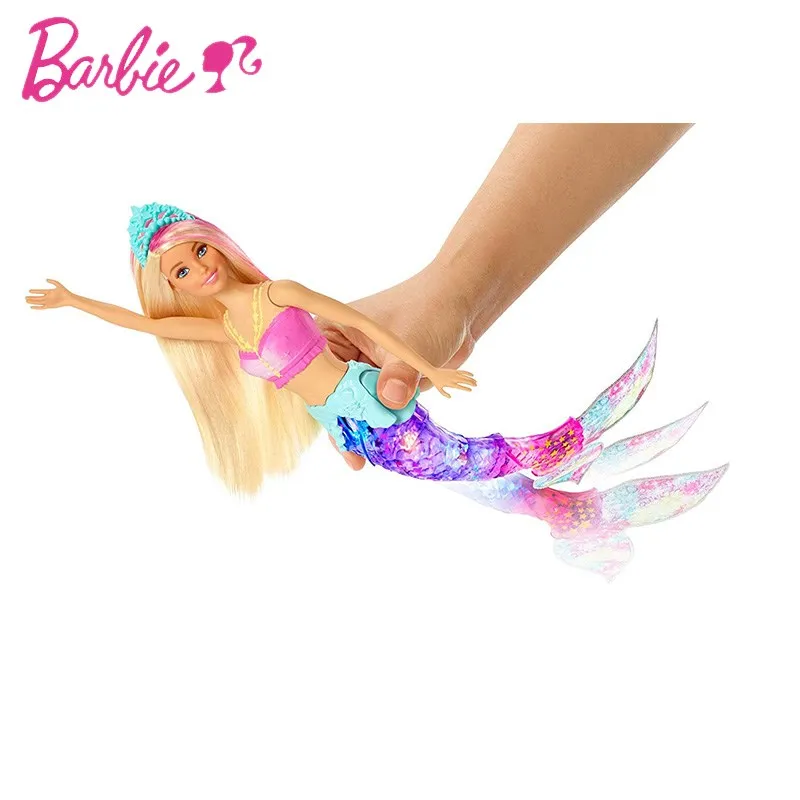 Настоящая кукла Барби Кукла Принцесса-Русалка с электрическим светом Набор подарочных коробок водонепроницаемый подвижный купальный пляжная игрушка GFL82