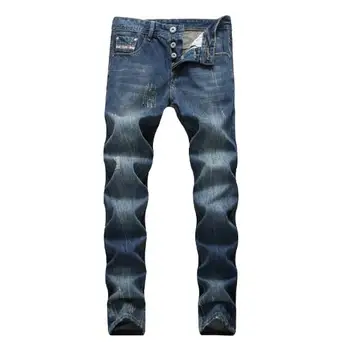 

High Quanlity men famous brand blue denim designer high quality ripped jeans for men classic retro David