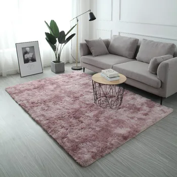 

Cilected Square Gradient Color Plush Carpet Living Room Bedroom Coffee Table Chair Mat Children Crawling Mat Window Rug 120X160