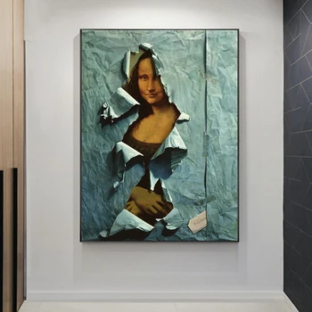 The Famous Mona Lisa Spoof Painting Printed on Canvas 1