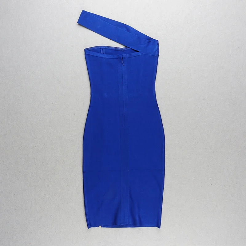 Высококачественное красное платье на одно плечо без бретелек с открытой ...