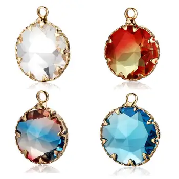 

3pcs/lot 15-18mm Round Crystal Stone Charm Pendants Wholesale Crystal Stones DIY Finding Charms Faceted Glass Stones Pendant