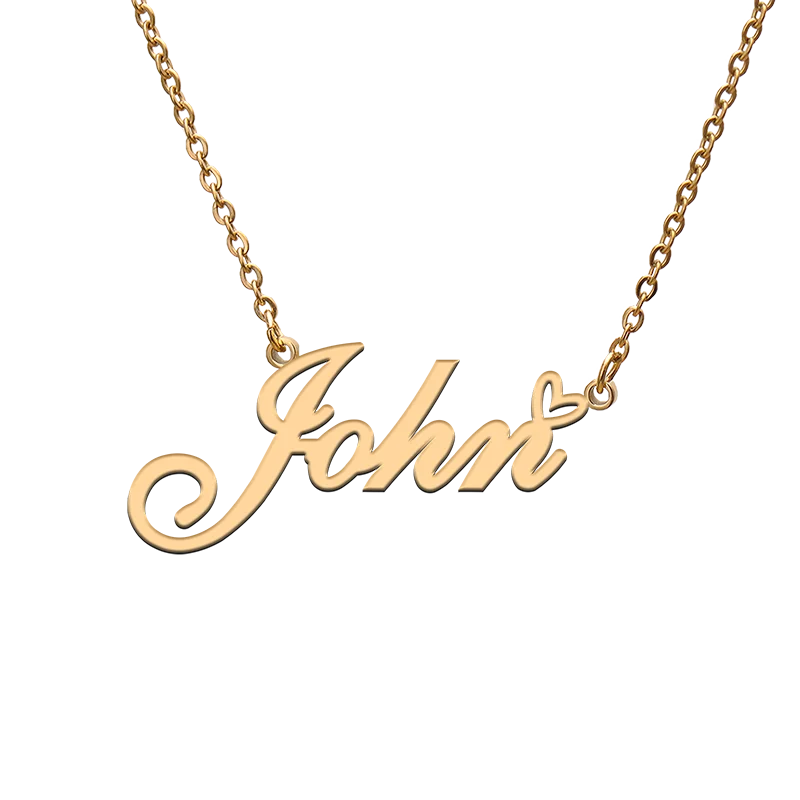 

Ожерелье с персонализированным персонажем «Бог с любовным сердцем» с именем «Джон» для лучшего друга, ювелирные изделия в подарок