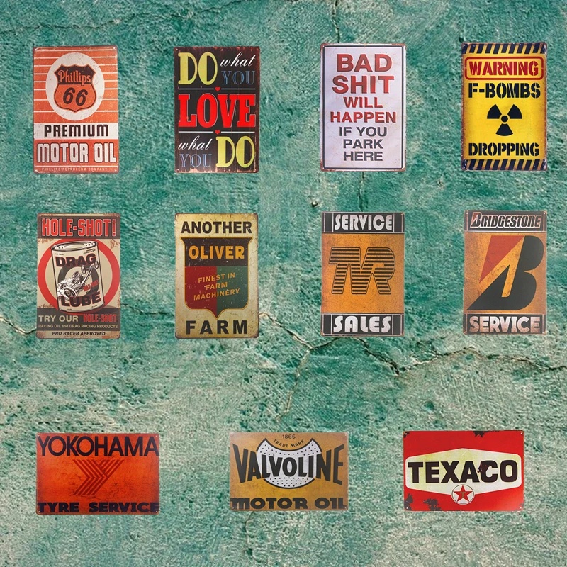 Texaco моторное масло дорога 66 постер Олово налет Шелби Mopar залива | Таблички и знаки -1005001307439339