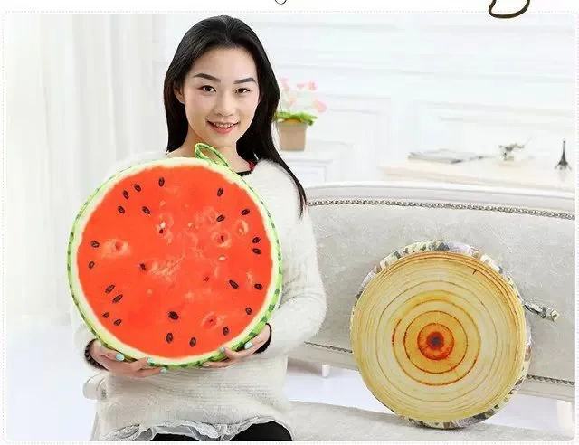Creative Model 3D Fruit Cushion Watermelon Plush Toys Seat Cushion Kiwifruit Couch Pillow Birthday Gift