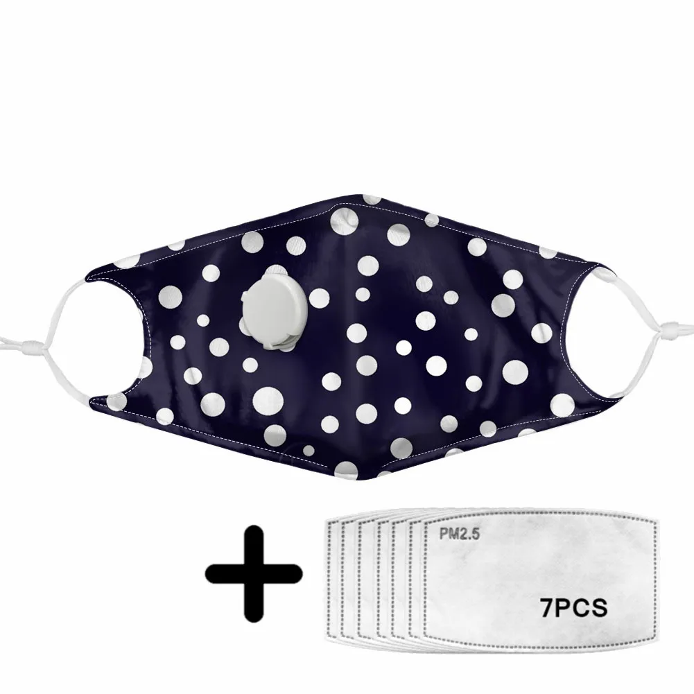 

Black and White Speck Pattern Face Mask with PM2.5 Filters Black Anti-dust Masks for Girls Women Reusable Elastic Mouth Protect