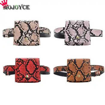 

Fashion Snake Print Mini Waist Bags Women Serpentine PU Leather Fanny Pack Female Belt Bag