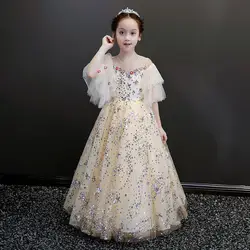 Детское вечернее платье благородное платье принцессы девочка фортепиано костюм большой мальчик День рождения платье