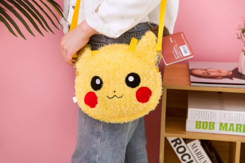 TAKARA TOMY Покемон Pikauchu Плюшевый Рюкзак Kawaii аниме сумки через плечо сумка мягкие сумки из натуральной кожи для подарок подруге ПКМ игрушка