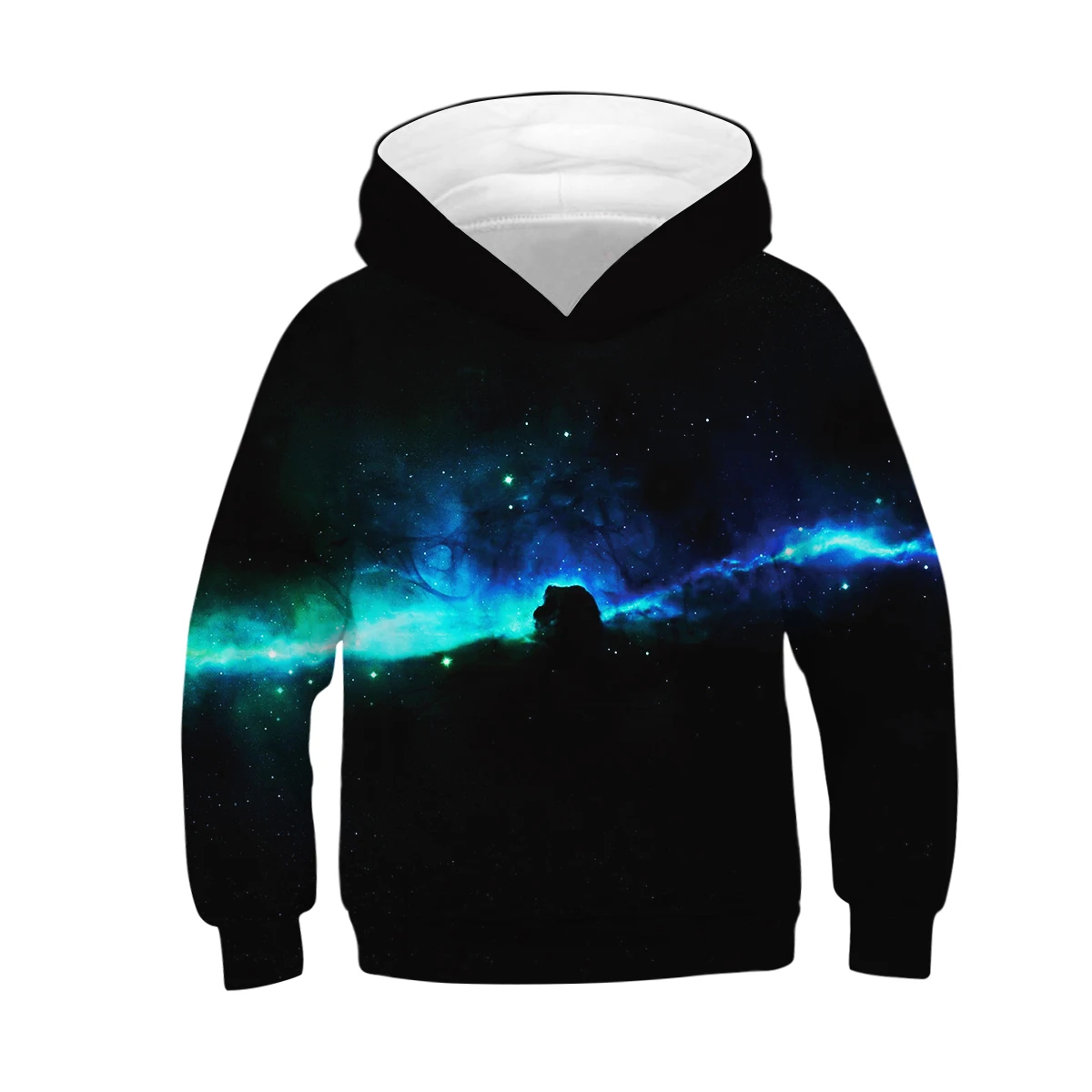 Г. Толстовки для мальчиков-подростков с 3D принтом звездного неба Детский свитер для девочек, пуловер черные детские толстовки с капюшоном Одежда для маленьких мальчиков, верхняя одежда