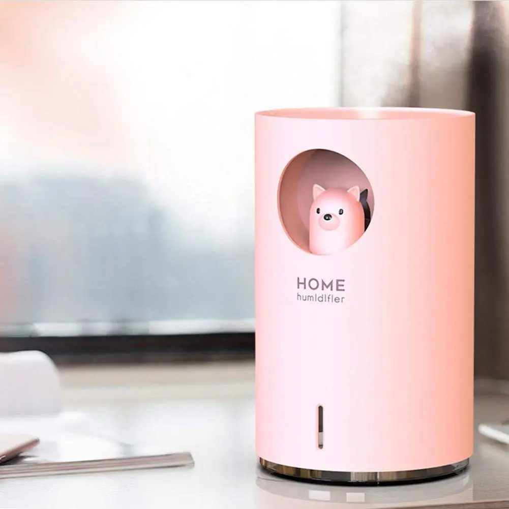900ML Cute Pet Air Humidifier DC5V Aroma Air Oil Diffuser Ultrasonic Cool Mist Romantic Color LED Lamp Home Appliances USB Humid