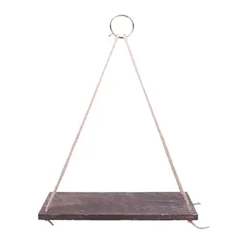 

Wood Decorative Wall Hanging Shelf Swing Rope Floating Shelves Plant Hanger Flower Pot Holder Dislplay Rustic Home Decor Storage