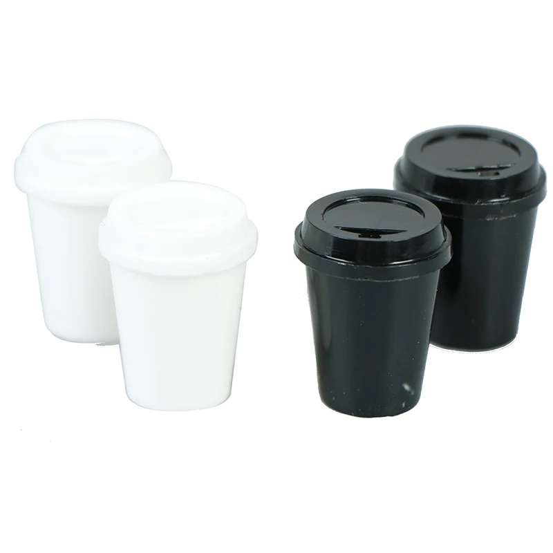 2Pcs/Set DIY 1:12 Dollhouse Coffee Cup Dolls Accessories Simulation Drink Toys Mini Kitchen Room Food Drink Cup For Doll