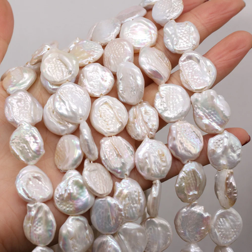 Natural Freshwater Pearl Beaded Baroque Button Loose Beads For Jewelry Making DIY Necklace Bracelet Earrings Accessory