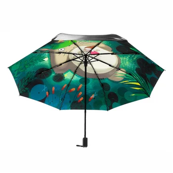 

Cartoon Pattern Umbrella Parasol Sunscreen Tri-fold Umbrella Rainproof Dual-use Folding Umbrella