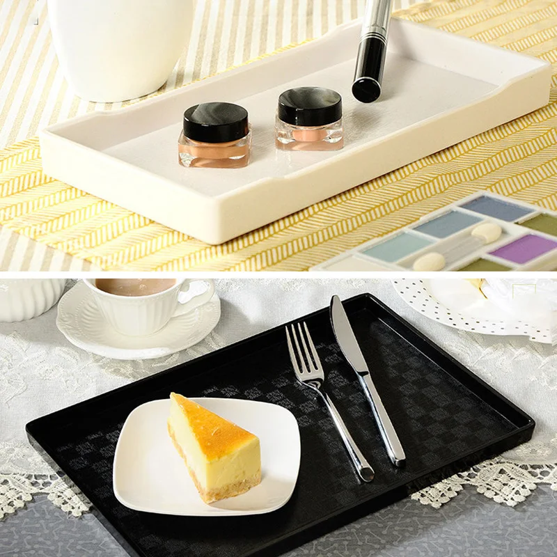 Serving Tray Rectangular Plastic Tray Food Serving Trays Anti-slip  Scratch-resistant Storage Decoration In The Kitchen Bar