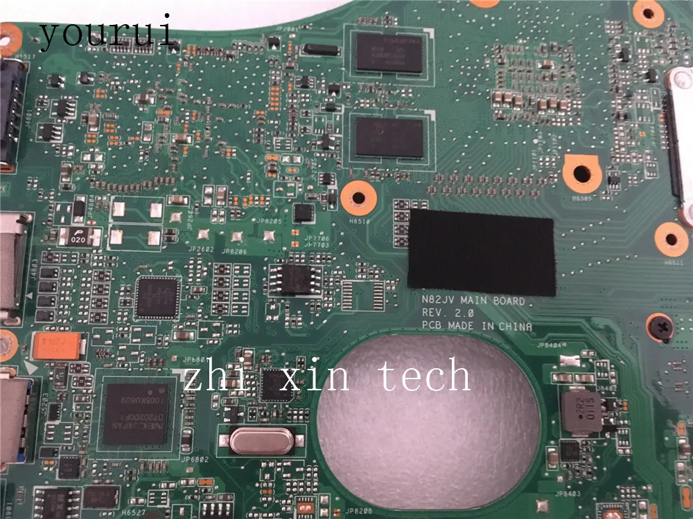 Yourui para Asus Original Computador Portátil Placa-mãe N82jv Mainboard Rev 2.0 Ddr3 69n0hpm10d07 Teste de Trabalho Perfeito Placa-mãe para notebook - Imagem 3