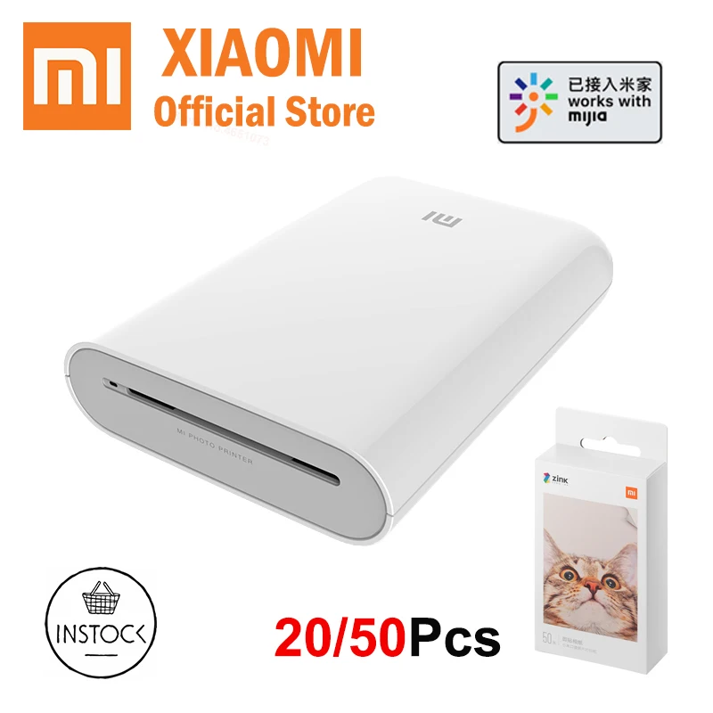 

Xiaomi Mi Pocket Photo Printer Mini With DIY Share 500mAh Bluetooth picture printer AR Printer work with mijia Portable Printers