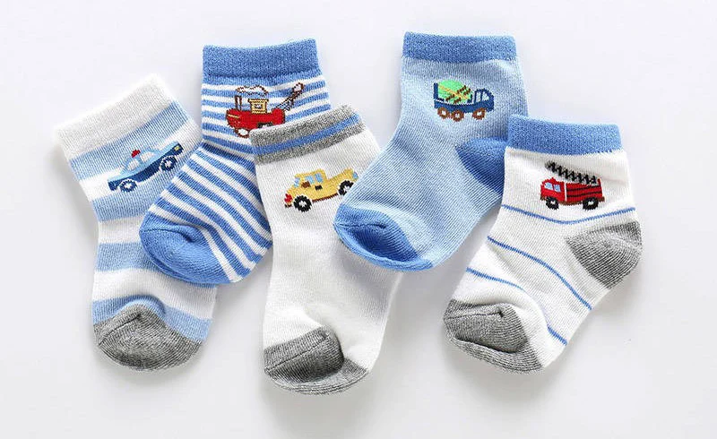 5 пара/лот, хлопковые носки для мальчиков и девочек, полосатые носки с милым рисунком для малышей на осень и весну, детские носки для малышей, От 1 до 10 лет, подарок