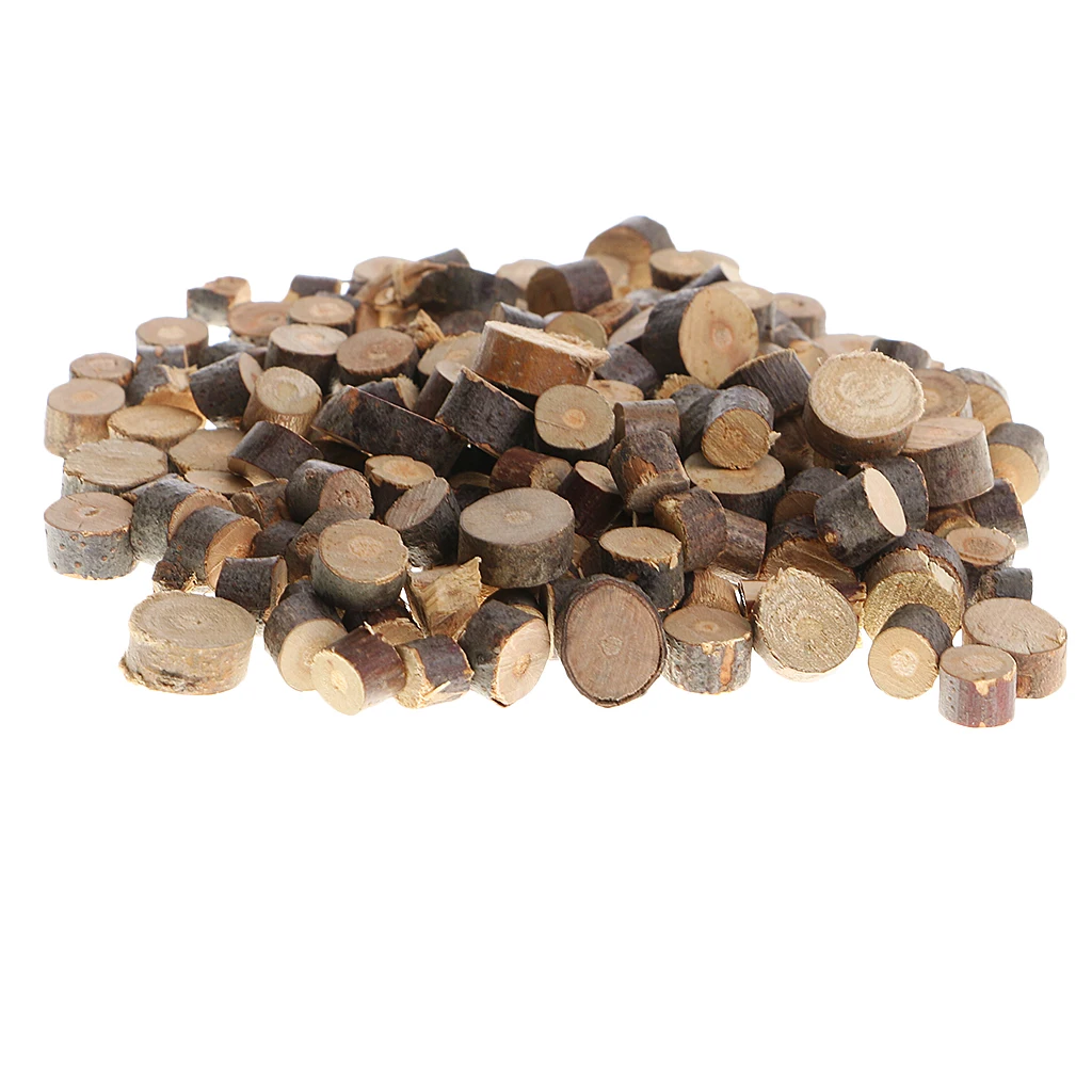 200pcs Wooden Wood Log Slices Discs Round Decorative Rustic Wedding Supplies