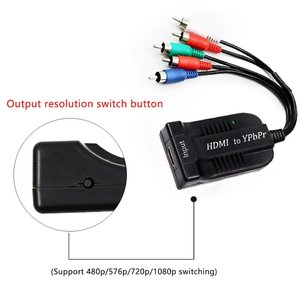 Scaler HDMI в RGB компонент 5 RCA YPbPr видео + R/L 1080P аудио конвертер адаптер ТВ ПК Scaler HDMI в RGB компонент 5 RCA YPbPr видео + R/L 1080P аудио конвертер адаптер ТВ ПК
