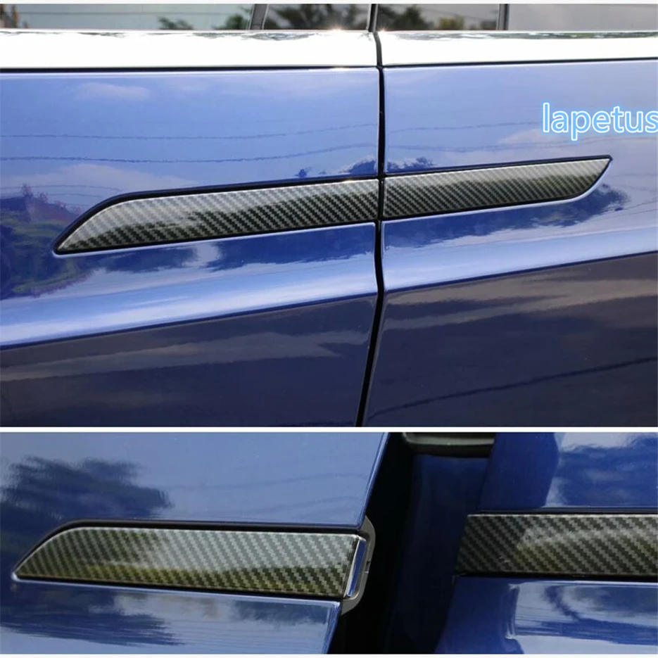 Lapetus Side Door Handle Panel Decoration Frame Cover Trim A Set Fit For Tesla Model X 2017 2018 2019 2020 ABS Carbon Fiber Look |