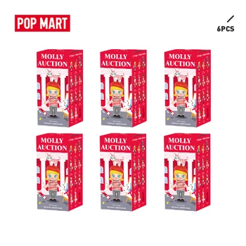 

POP MART 6PCS Sale Molly Auction series Toys figure blind box Action Figure Birthday Gift Kid Toy free shipping