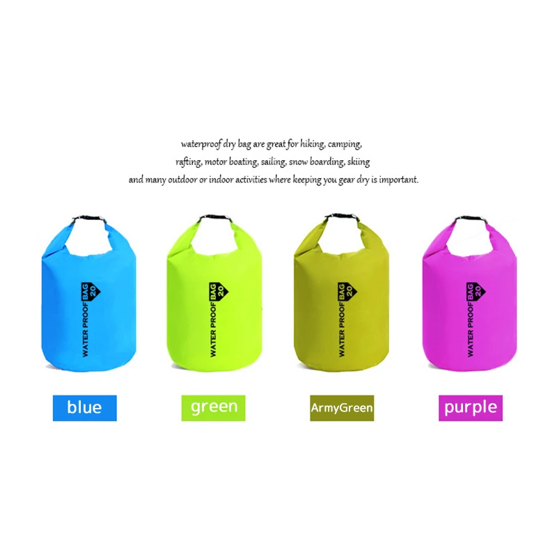 10L/20L/40L/70 открытый сухой водонепроницаемый мешок водонепроницаемая сумка мешок водонепроницаемый плавающий сухой сумки для снаряжения для катания на лодках Рыбалка рафтинг плавание