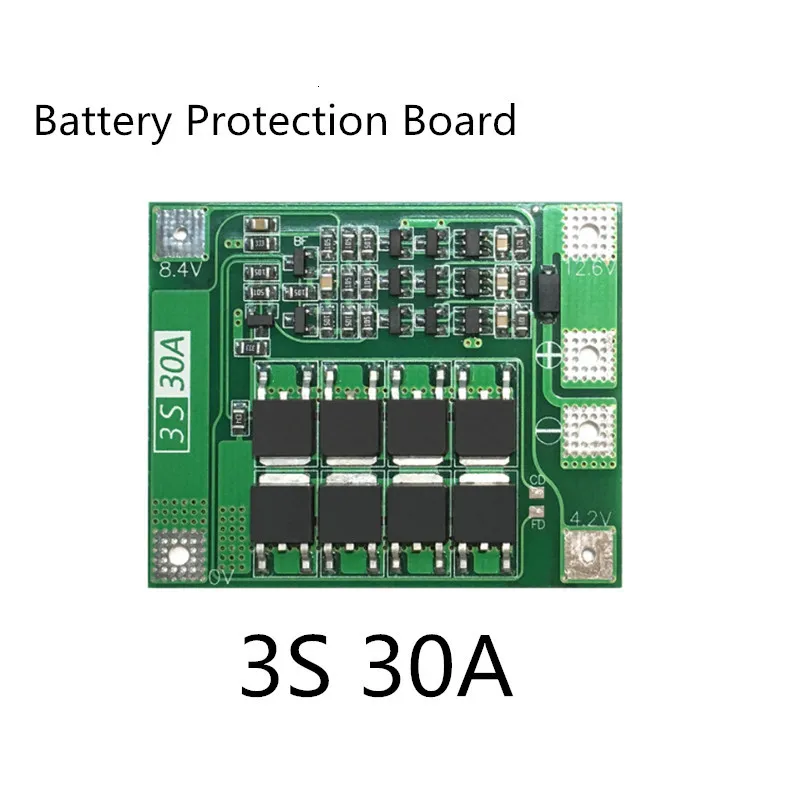 3S 30A BMS плата баланс тока 11,1 В 12,6 в 18650 литиевая батарея Защитная плата с выравниванием привода сверла 30A ток