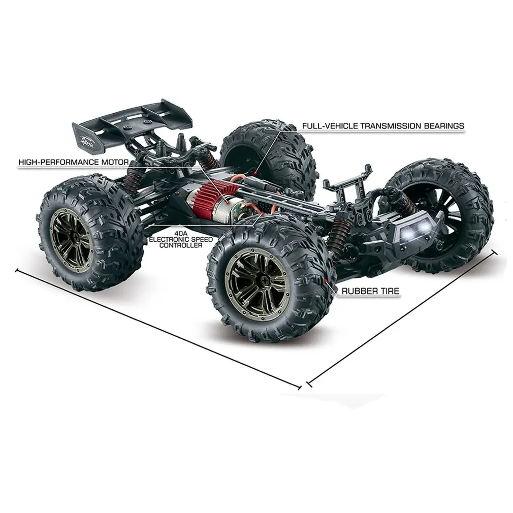 9135 1:16 RC автомобиль 4WD Вождение пустынный грузовик щеткой моторы привод Bigfoot пульт дистанционного управления модель автомобиля внедорожник игрушка