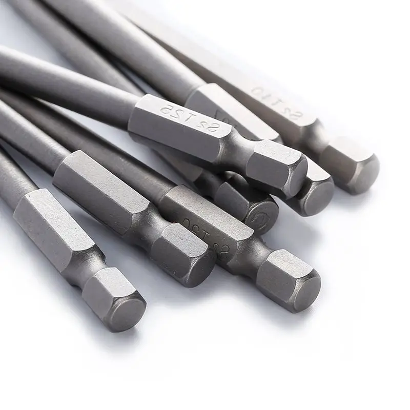 11 Pieces 1/4 Inch Hex Shank T6-T40 4 Inch Length S2 Steel Torx Security Head Screwdriver Drill Set Bits
