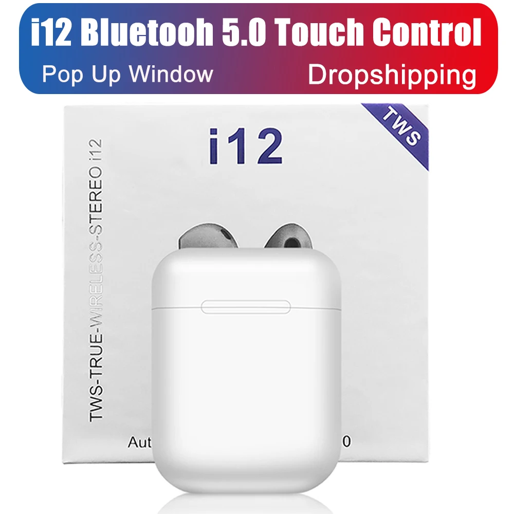 

I12 Tws Bluetooth 5.0 Earphone Headset Mini Wireless Earphones True Wireless Stereo Earbuds Headphones Earpiece For Iphone Phone