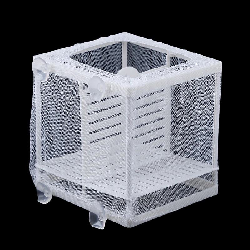 1 комплект 16,5x14,5x15 см рыбоводство петельная вязка+ Пластик сеть для инкубатора подвесной рыбный инкубатор изоляционная коробка для Аксессуары для аквариума - Цвет: Белый