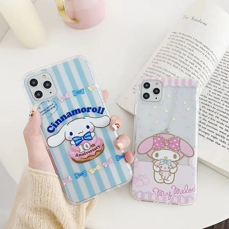 

INS Cute Cartoon sanrio Cinnamoroll relief clear soft TPU cover for iphone 11 11Pro max 7 8 plus X Xs Max XR Case Fundas Capa