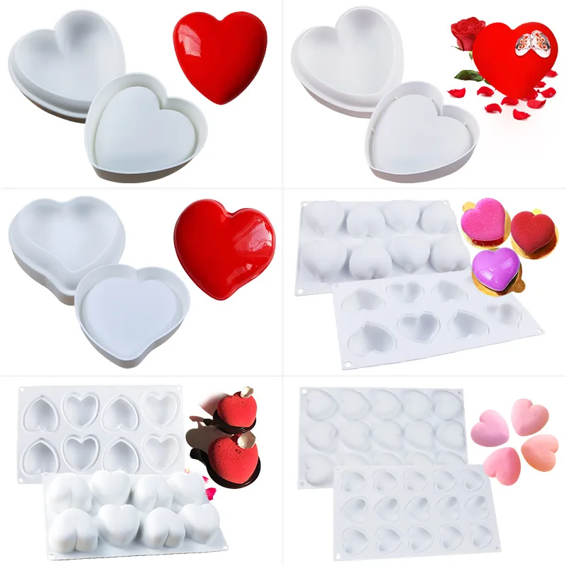 

1Pcs 3D Diamond Love Heart Dessert Cake Silicone Mould Mousse Baking Pastry Decoration Cake make Tool Cake Decoration Tool
