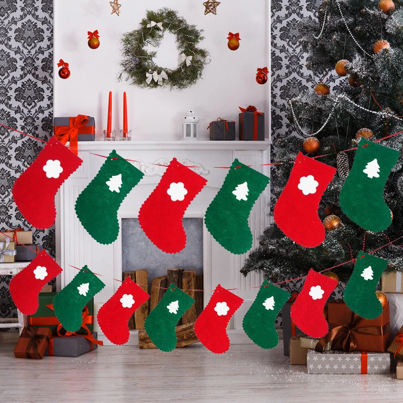 Guirlande De Noël Joyeux – Lot De 5 Banderoles Décoratives – Motifs Rennes, Sapins, Lettres – Décoration Fête Murale
