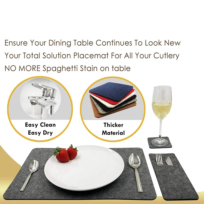 Набор из 6 Placemats-6x подстилок для напитков и карман для столовых приборов-защитные подстилки и подстилки