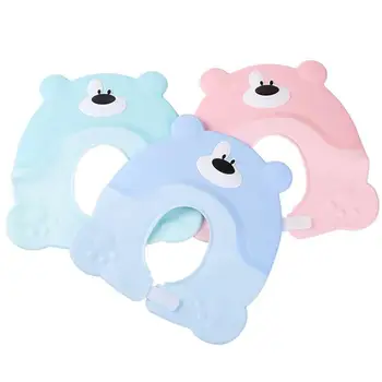 

Baby Shampoo Shower Cap Soft Cartoon Bear Adjustable Bathing Ear Protector Hair Washing Hat Shield Hat for Kids Children