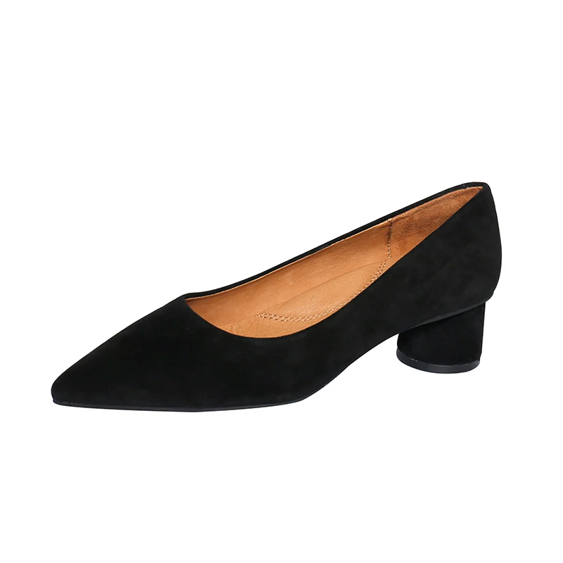 Black sheep suede Wayneflex высокие черные каблуки заостренный мелкий рот сексуальная женщина свадьба офис Роскошные формальные туфли Уютная модная обувь - Цвет: Black sheep suede