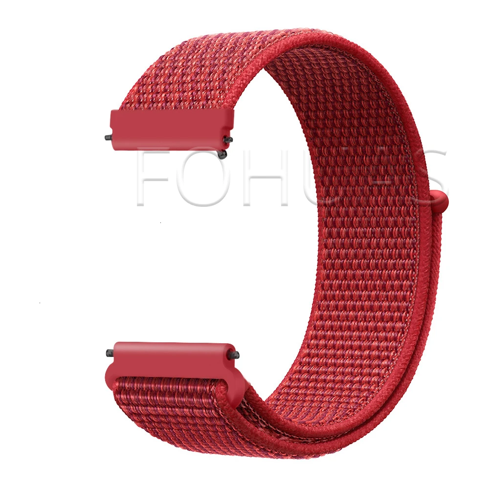 Red Нейлоновый ремешок 20 мм 22 мм для Xiaomi Amazfit Gtr 47 мм samsung Galaxy Watch 42 мм 46 мм Active gear S3 классический ремешок HUAWEI WATCH 2 Pro - Цвет ремешка: Red