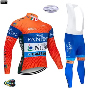 

Winter 2020 VINI TEAM Long Sleeve Cycling Jersey Bike Pants Set Mens Ropa Ciclismo Thermal Fleece Bicycling Maillot Culotte 20D