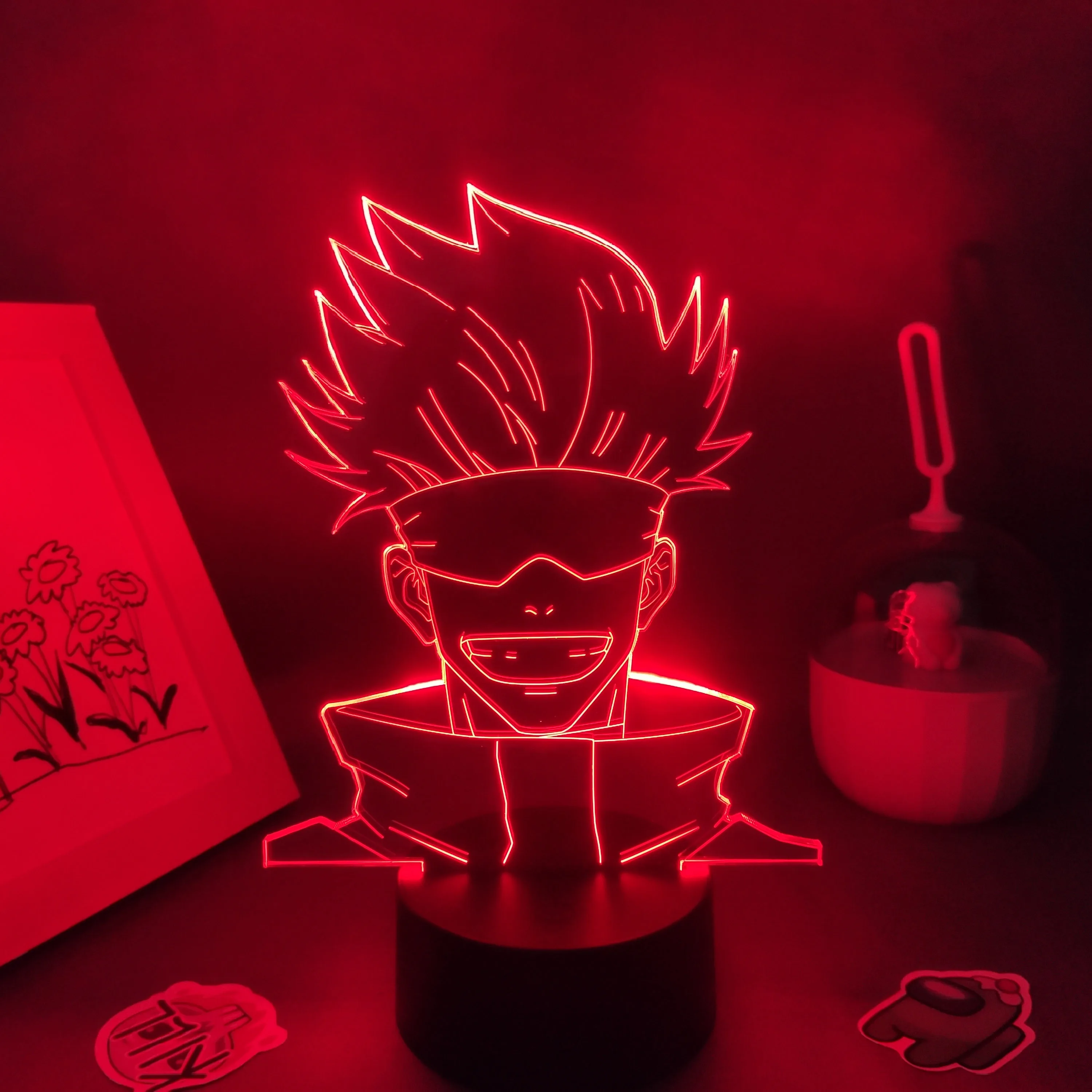 Anime Jujutsu Kaisen Figure Inumaki Toge 3D LED Lava Lamps RGB Night Lights Bedroom Table Decor Birthday Manga Gifts For Friends cat night light